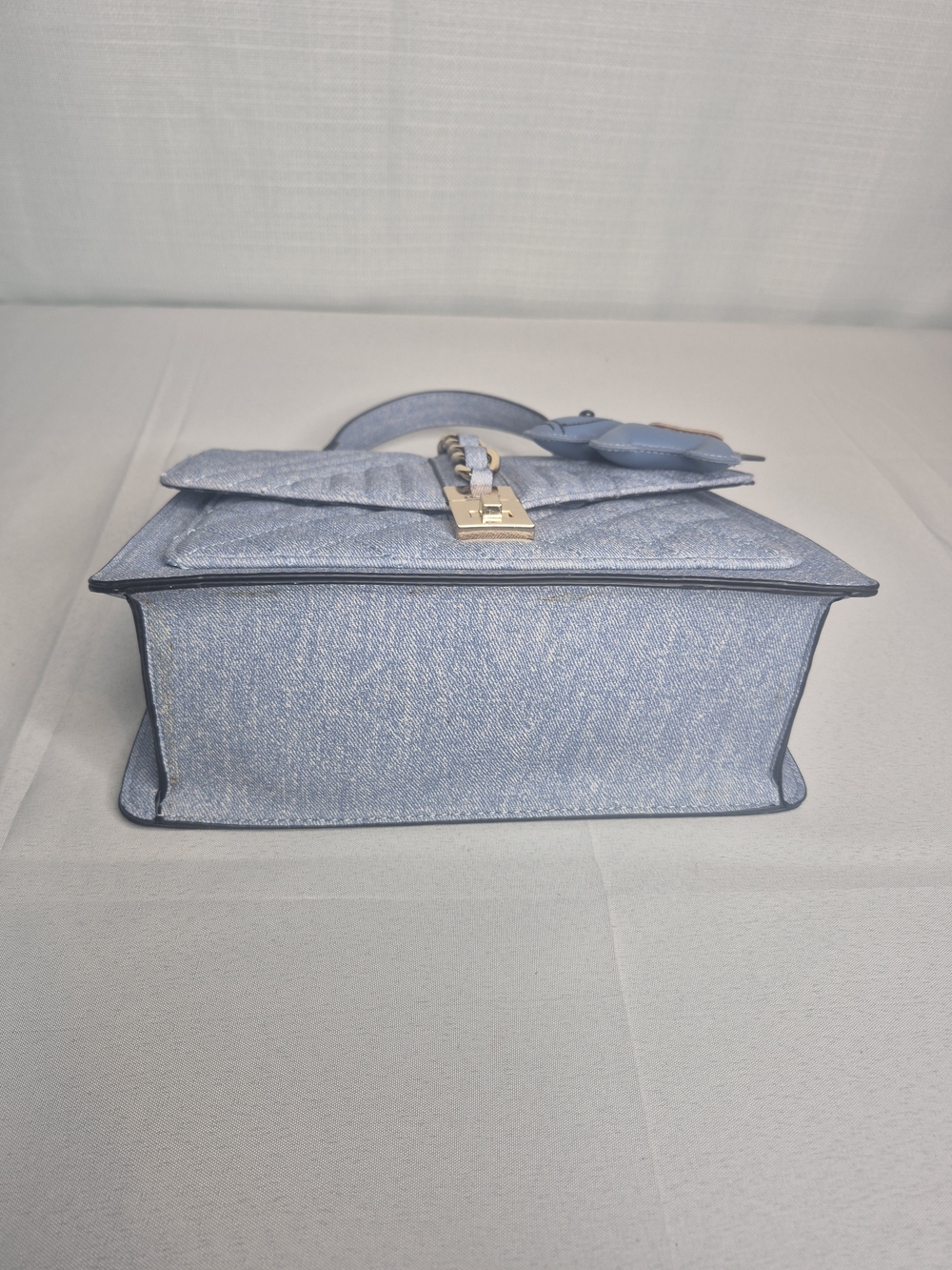 Aldo Quilted Light Blue Top-Handle Satchel with Charm NWT - Picture 11 of 14